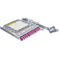 LISA fibertray, OM4, 12x LC/PC duplex, 24x pigtails, TIA, heatshrink