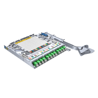 LISA fibertray, SM, 12x SC/APC simplex, 12x pigtails, DIN, heatshrink