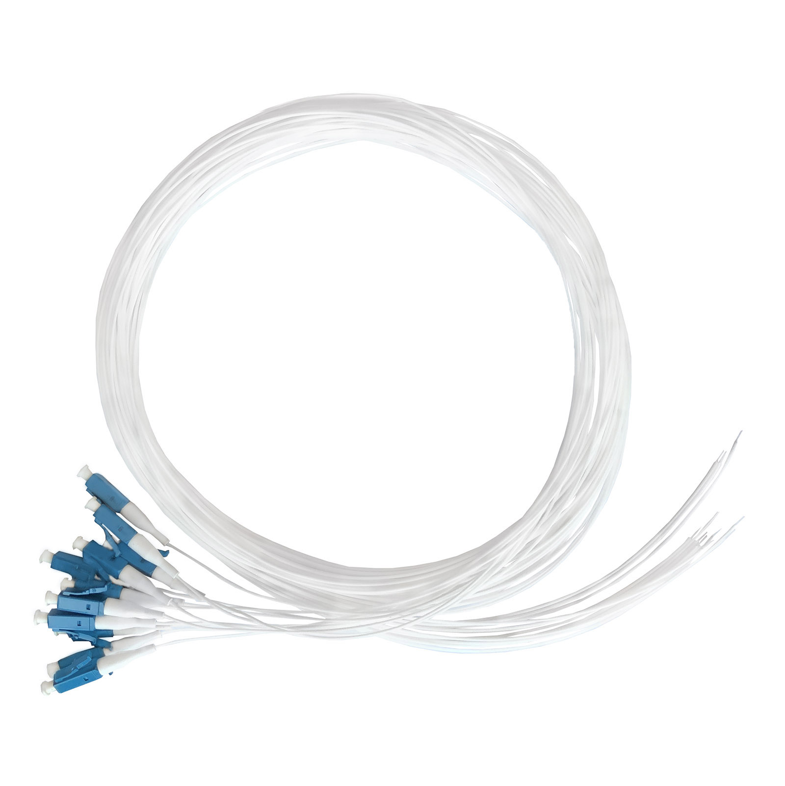 Pigtail set 12st, SM, LC/PC, wit, 2m