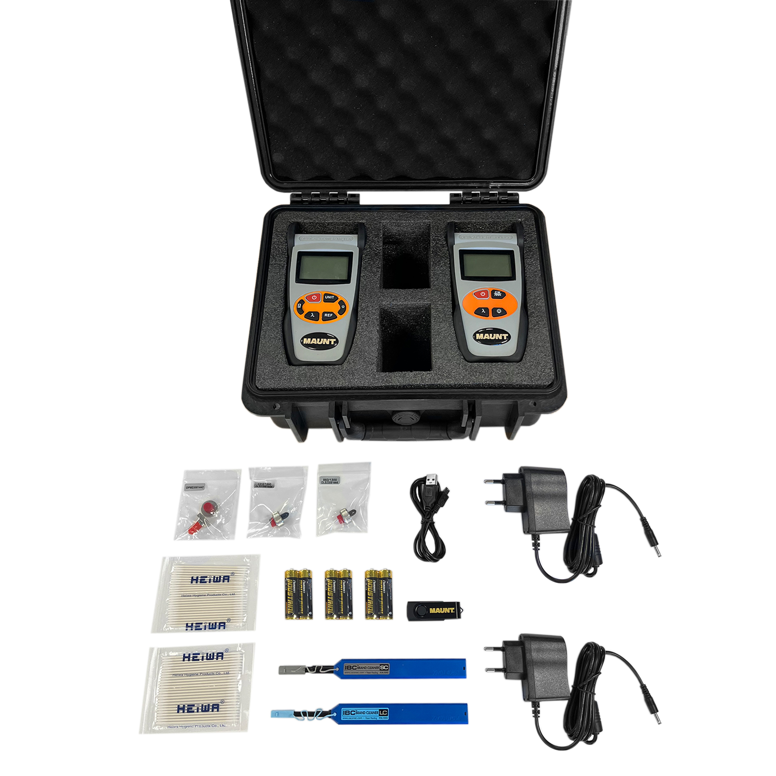 Kit de test de perte optique, 850/1300 - 1310/1550, Maunt