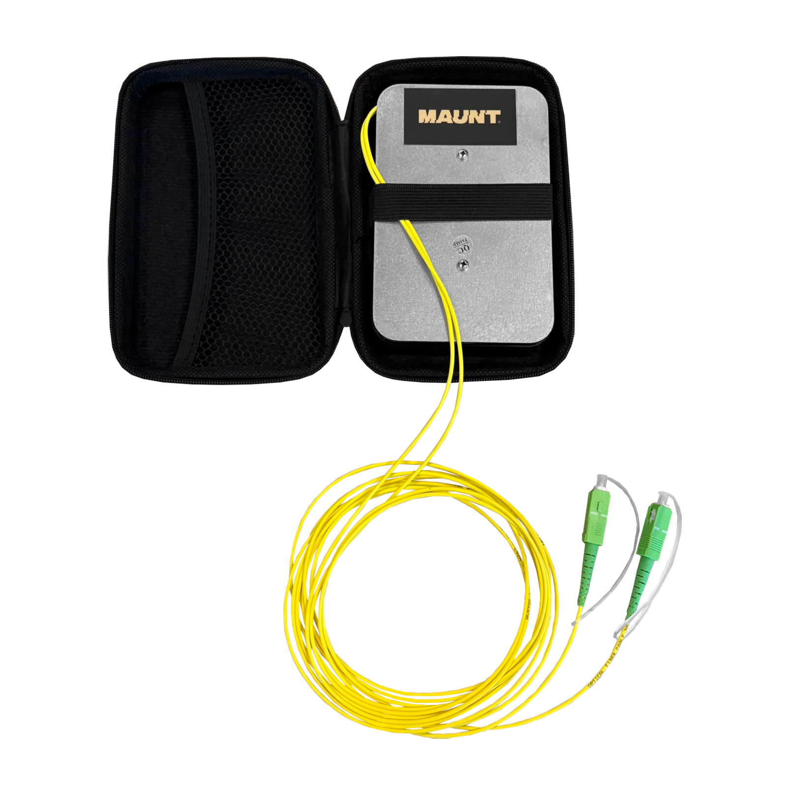 Voor-/naspanhaspel set, gekalibreerd, 1x 1000m, SC/PC-SC/APC, 1x 1000m, SC/APC-SC/APC, SM, 2.0mm, 5m