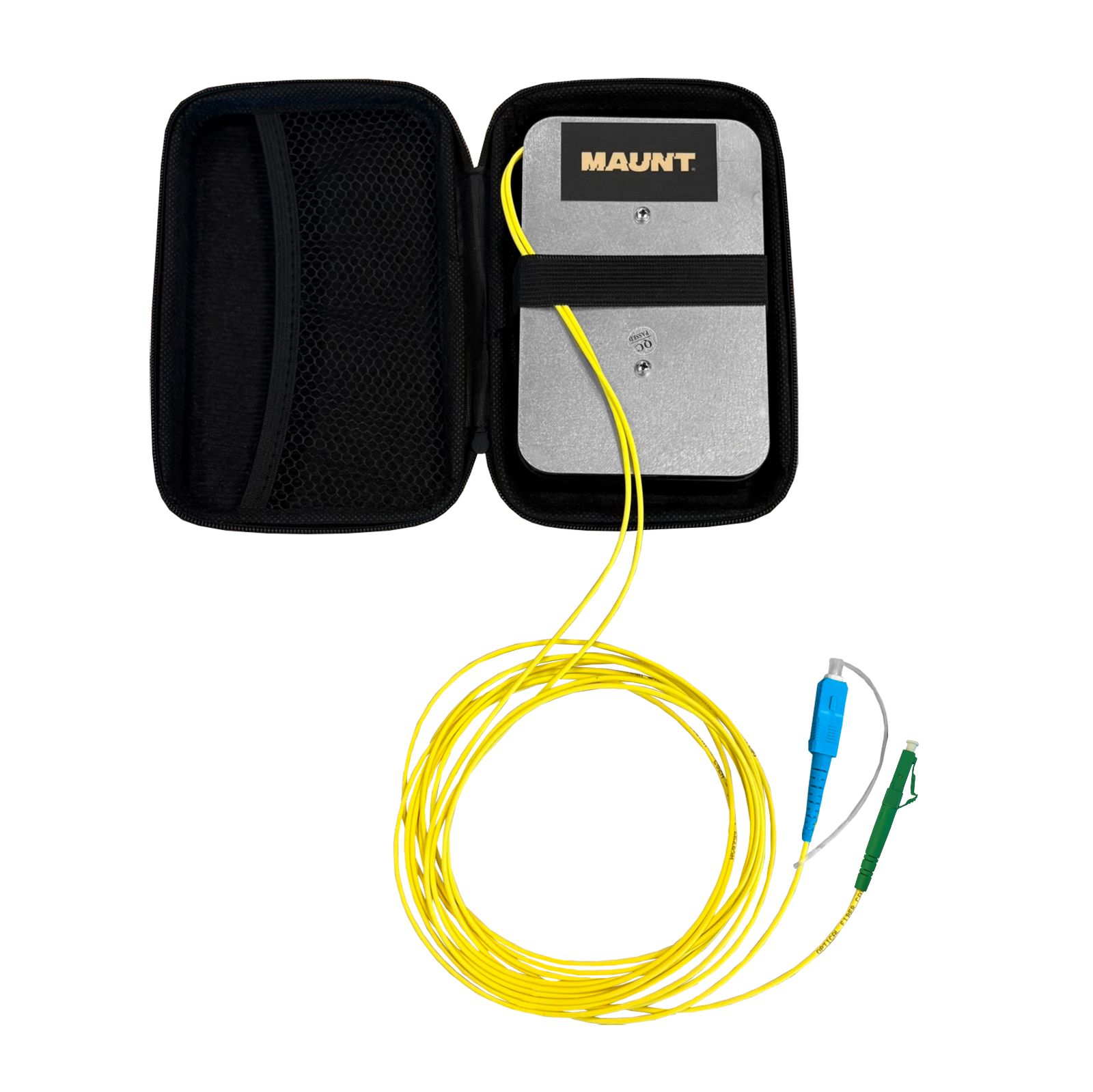 Voor-/naspanhaspel set, gekalibreerd, 1x 1000m, SC/PC-LC/APC, 1x 1000m, SC/APC-SC/APC, SM, 2.0mm, 5m